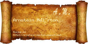 Arnstein Márton névjegykártya