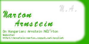 marton arnstein business card